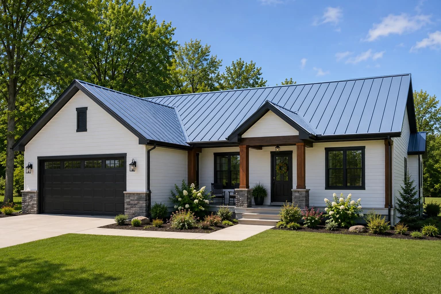 Modern farmhouse metal roof remodel in Hugo, MN